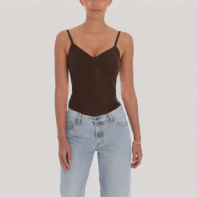 V-neck open-back knitted top