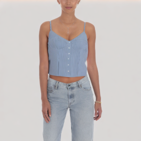 Fashion blue striped suspenders
