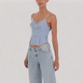 Fashion blue striped suspenders
