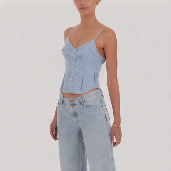 Fashion blue striped suspenders