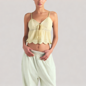Solid color printed camisole top