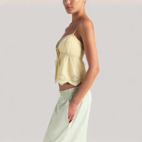 Solid color printed camisole top
