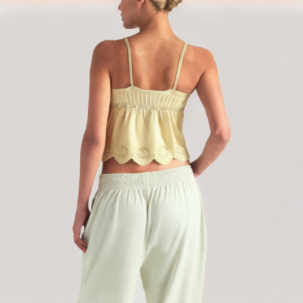 Solid color printed camisole top